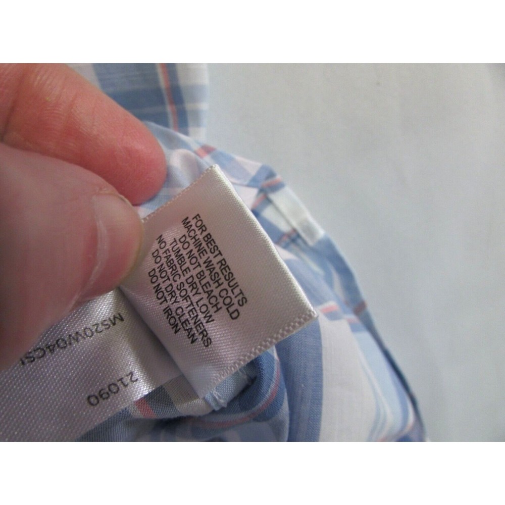 Peter Millar Men's Medium Blue Plaid Button Down Long Sleeve Cotton Spandex - Picture 8 of 12